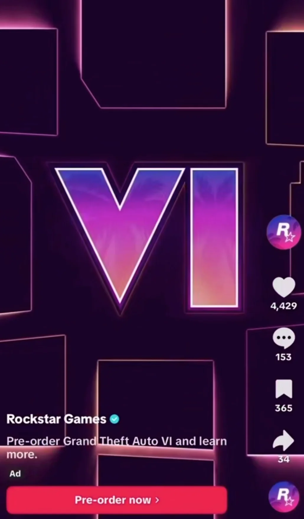Промо GTA 6 в TikTok