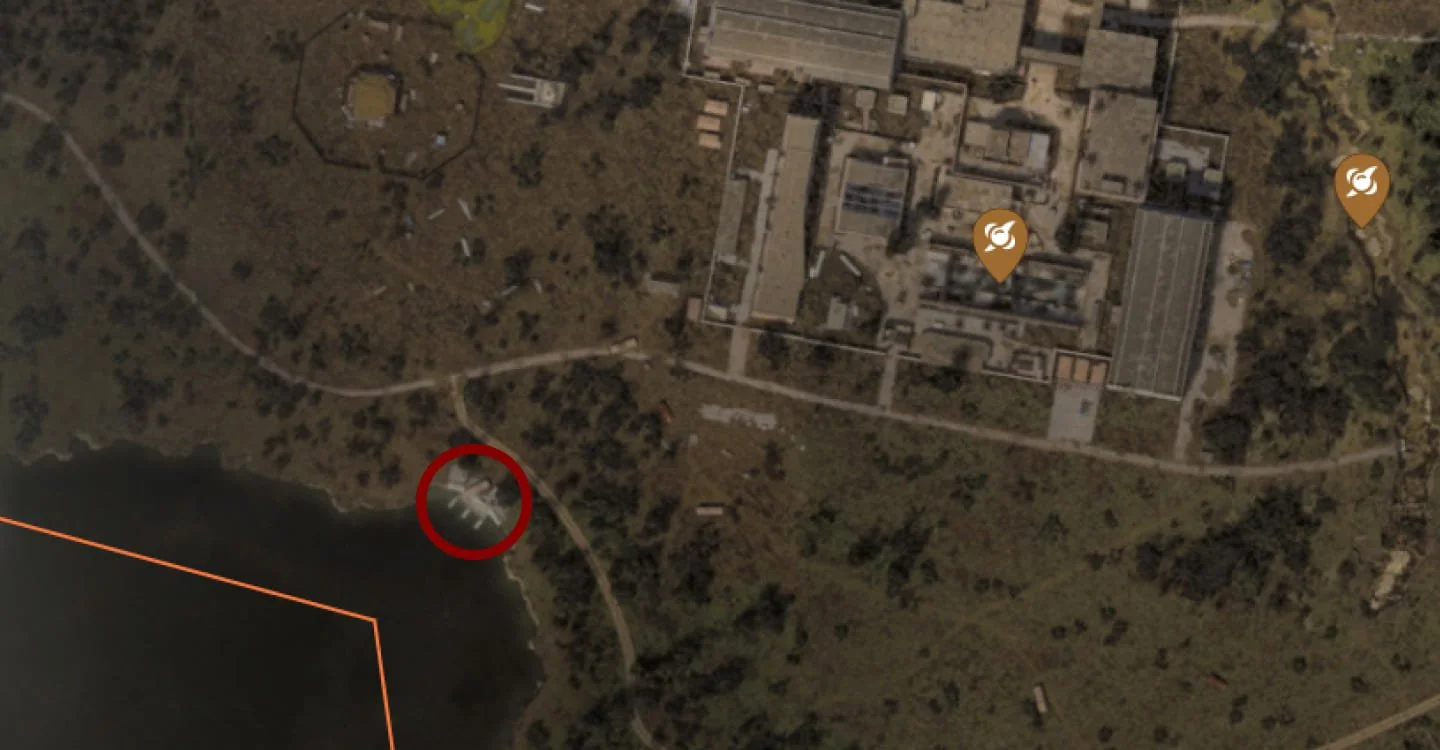 Источник: mapgenie.io / Тайник под плотиной «Янтарь»