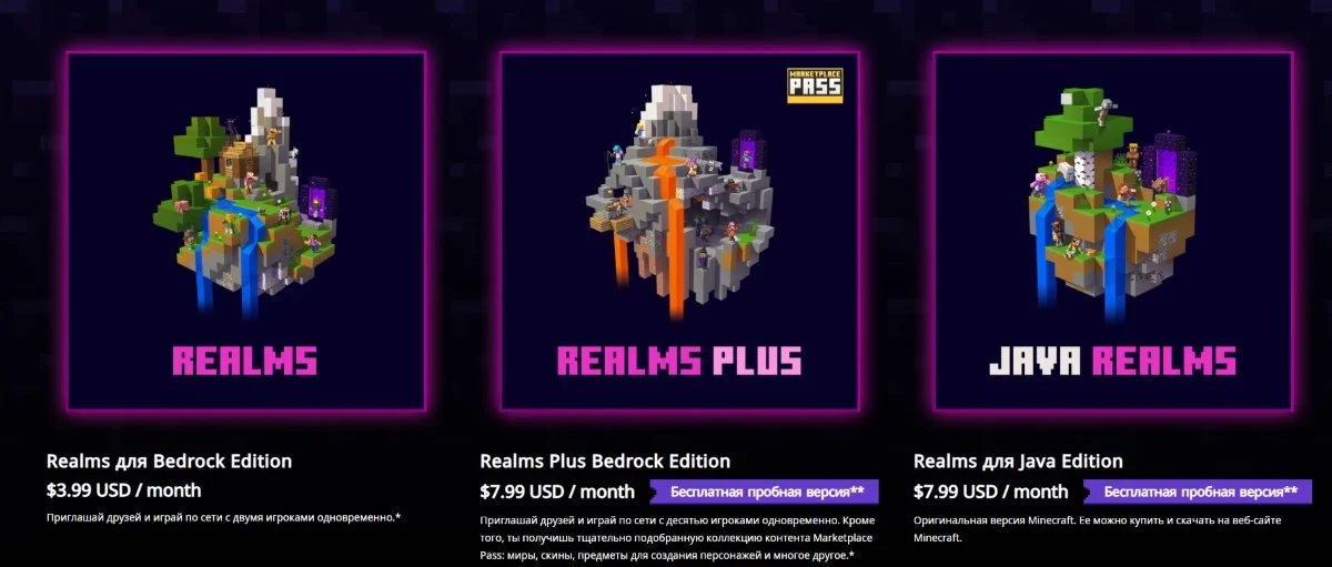 Источник: скриншот respawn.media / Minecraft Realms